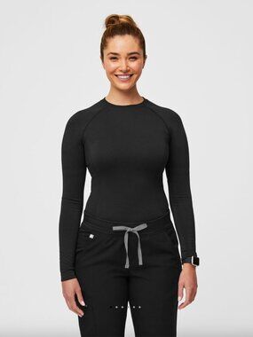 FIGS Salta Seamless Long Sleeve Underscrub | Black | Size Small